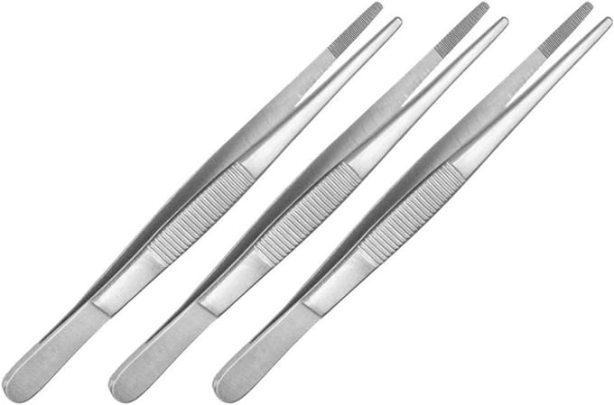 Set van 3 Rechte Technische Precisiepincetten - 13 cm - RVS