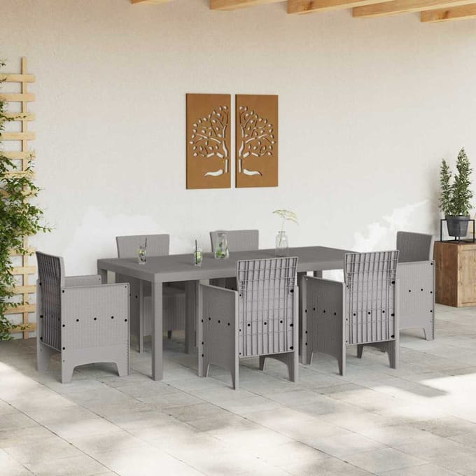 vidaXL Tuinstafel Lichtgrijs 200 x 100 x 73 cm poly rattan