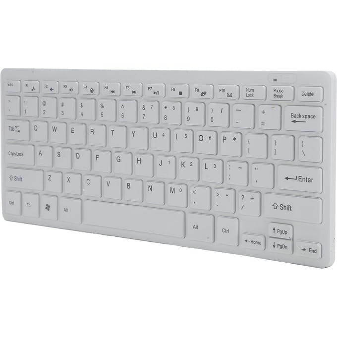 K03 Draadloze Toetsenbord Muis Set 2.4G Mini en Comfortabel Draadloos Toetsenbord Muis Pak met Toetsenbordfolie wit