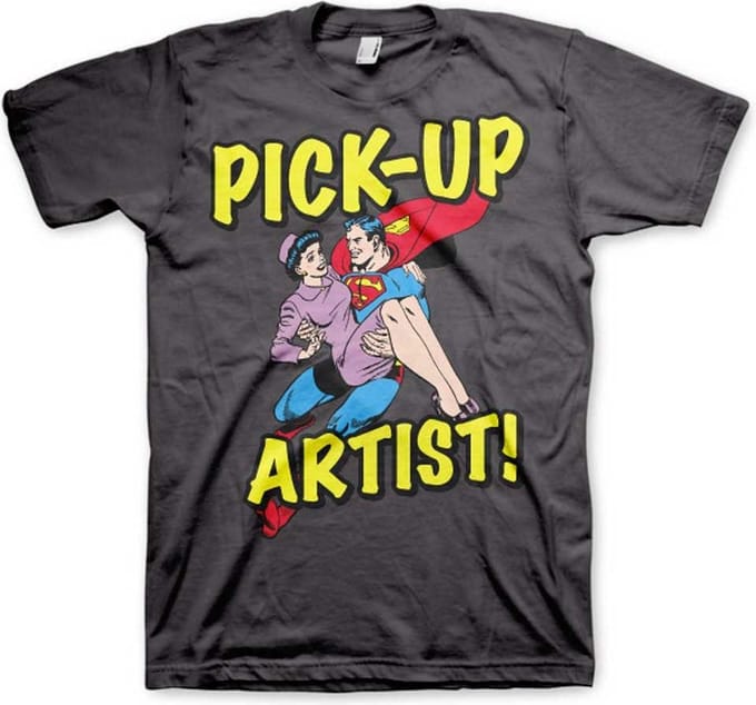 DC Comics Superman Heren Tshirt -S- Pick-Up Artist Grijs