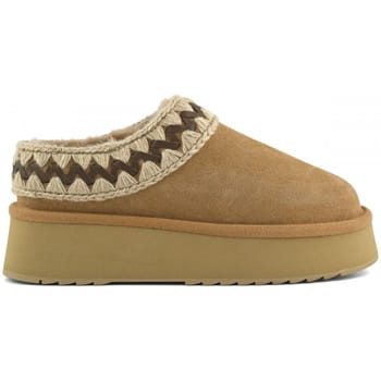 Mou Platform Clog Suede Leather St Pantoffels Dames - Sloffen - Beige - Maat 36