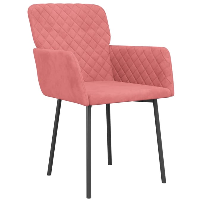 vidaXL - Eetkamerstoelen - 2 - st - fluweel - roze
