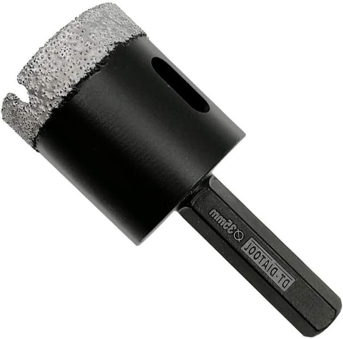 Diamant Boor - Gatzag - Droog Boren - Vacuüm Gesoldeerd - 35mm - Zwart