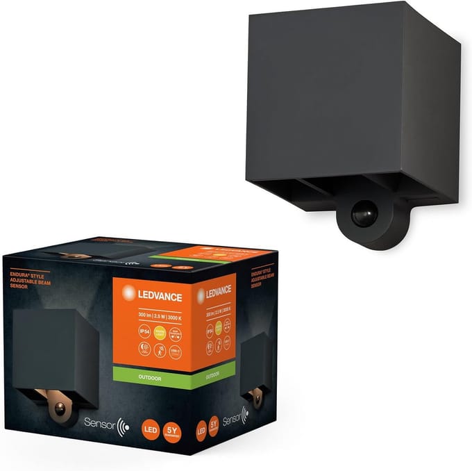 Buitenlamp met bewegingsmelder en daglichtsensor 180 lumen Warm Wit