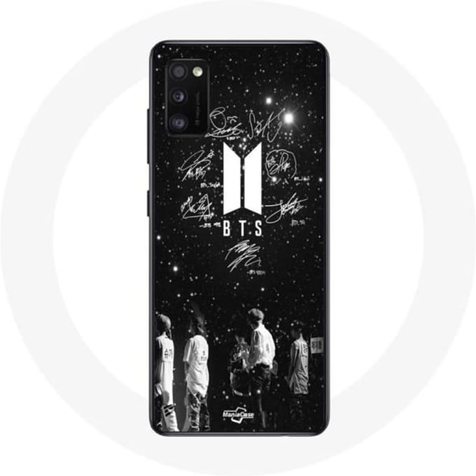 Hoesje - BTS - Samsung Galaxy A41 - Flexibel - Zwart - Handtekeningen Leden
