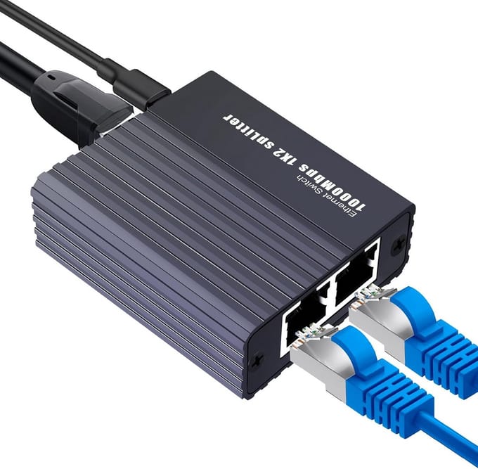 gigabit netwerk switch 1 op 2 1000 Mbps Ethernet splitter 2 poorten