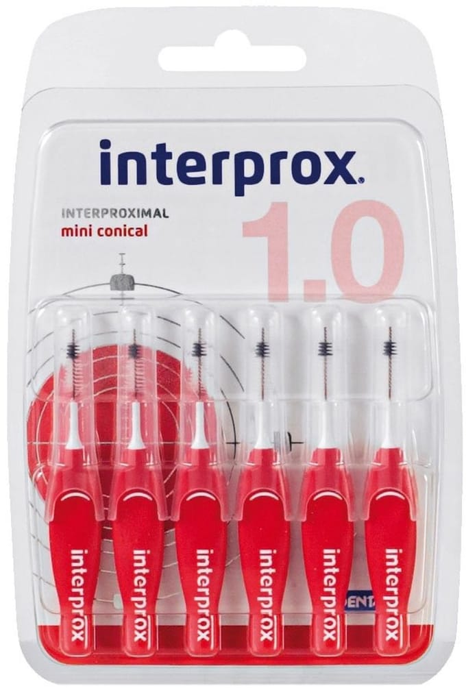 Dailygoods - Interdentale borstels rood miniconical 3 x 6 stuks voor optimale mondhygiëne