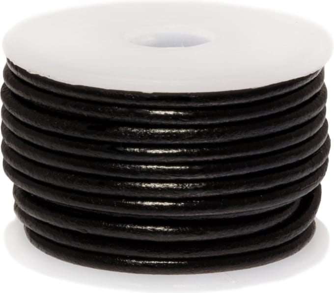 DQ Leer Rond (3 mm) Black (5 Meter)