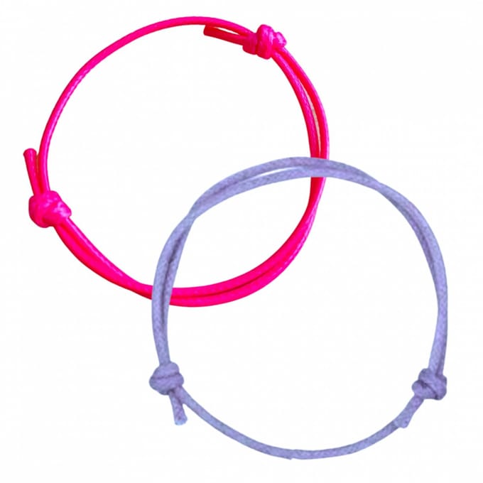 2 armbandjes- Neon roze en lila kinderen - Charme Bijoux