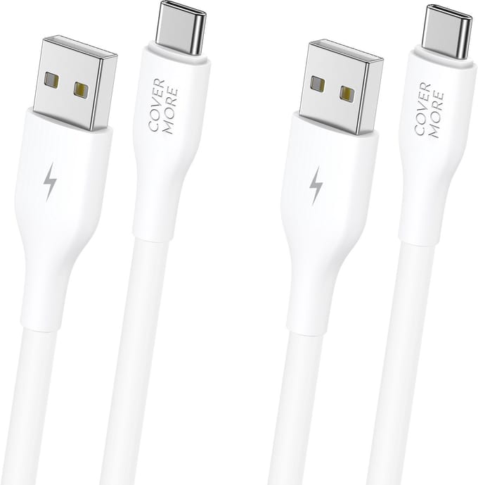 2x usb C kabel - Usb A naar usb C - Oplaadkabel - Usb lader - Stevig - Lange levensduur - Lader - 1m - Wit