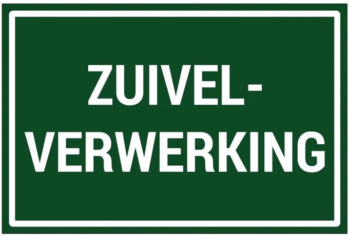 Zuivelverwerking sticker | 30 x 20 cm