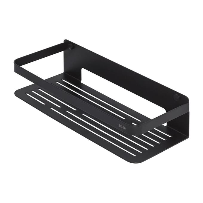 Tiger Doucherek Caddy - Wandmontage - Rvs - Zwart - 32x7x13,6cm