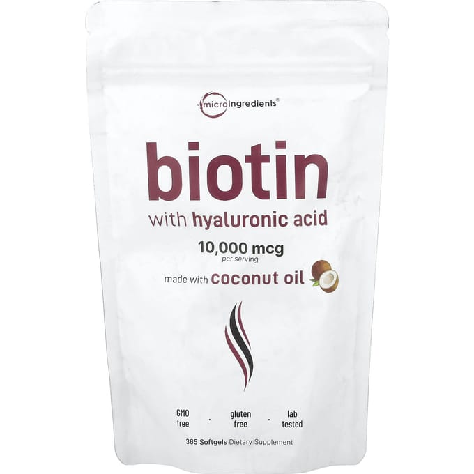 Micro Ingredients, Biotine met Hyaluronzuur, 365 Softgels
