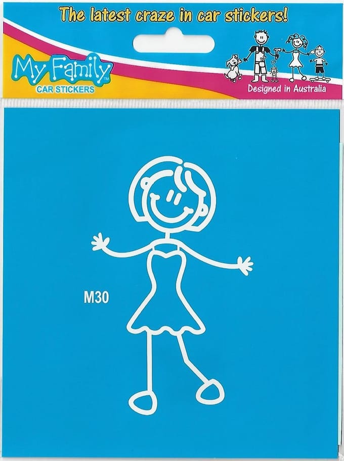 Moeder jurk - autosticker - wit - 10 cm hoog