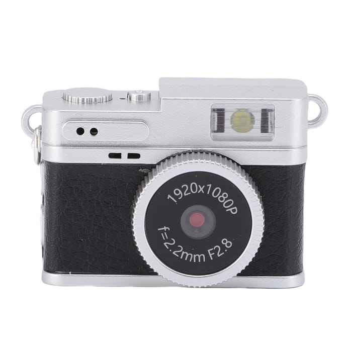 Vintage Camera met Sleutelhanger HD 1080P Video-opname Compacte Digitale Camera Ketting Accessoire zwart
