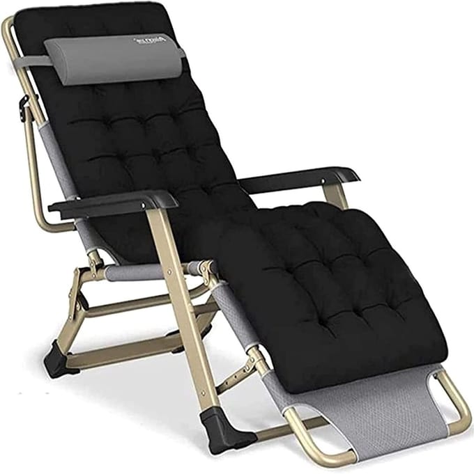 Opklapbare ligstoel - Lounge stoel - Ontspannen in tuin - Zero gravity ontwerp - Tot 280kg - Eff