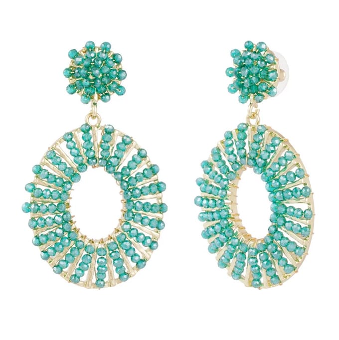 Yehwang Oorbellen Bead Bliss goud groen