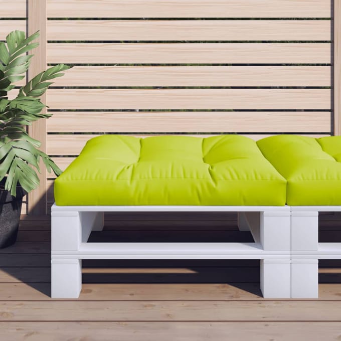vidaXL - Palletkussen - 70x70x12 - cm - stof - heldergroen