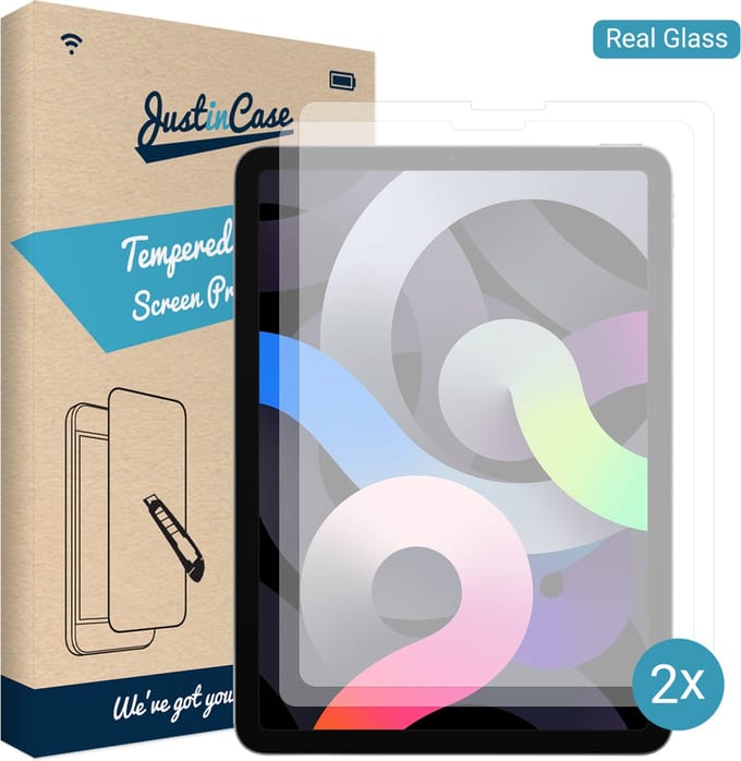 Just in Case screenprotector geschikt voor iPad Air 5 (2022) / Air 4 (2020) - Screenprotector Tablet Glas - 2 Stuks
