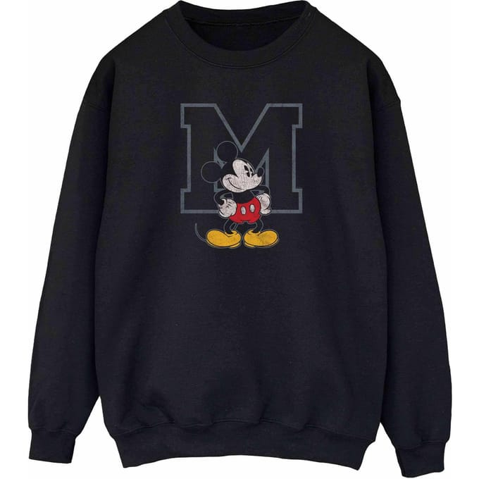 Disney Dames/Dames Klassiek M Mickey Mouse Sweatshirt (Zwart)