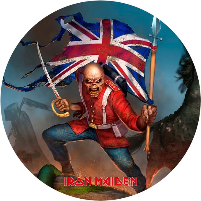 Signs USA - wandbord - dibond - Eddy - Iron Maiden - Flag - Rond 20 cm