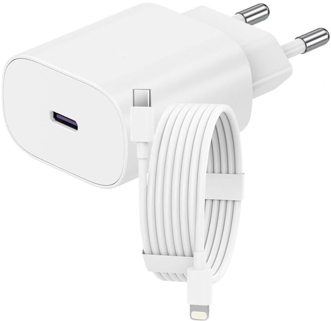 USB C Snellader 25W + kabel 3M - Oplader - USB-C Lader - Wit