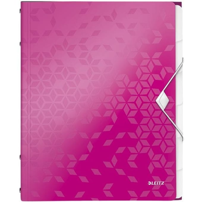 Sorteermap Leitz WOW 6 tabbladen PP roze