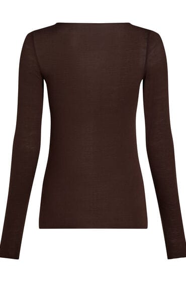 Hunkemöller super soft Boothals shirt met Cashmere Bruin