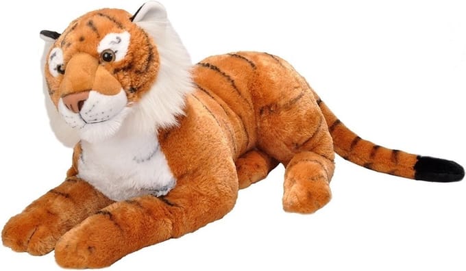 Wild Republic Pluche tijger - knuffel tijger - 76 cm - wilde dieren knuffels