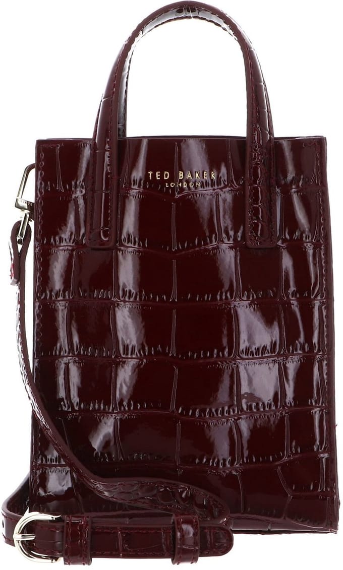 Ted Baker schoudertas Wenissa Croc Effect Mini Icon Bag Wine wijnrood