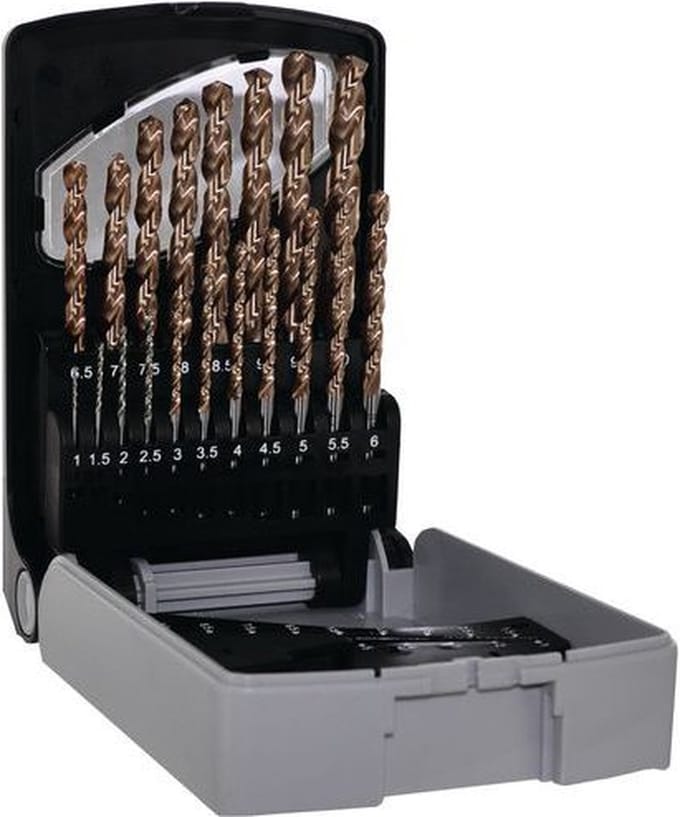 Set 19 boren 1-10 MM HSS - TIVOLY ZX - Boren set - Boorset - 19pcs