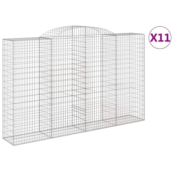 vidaXL - Schanskorven - 11 - st - gewelfd - 300x50x180/200 - cm - ijzer