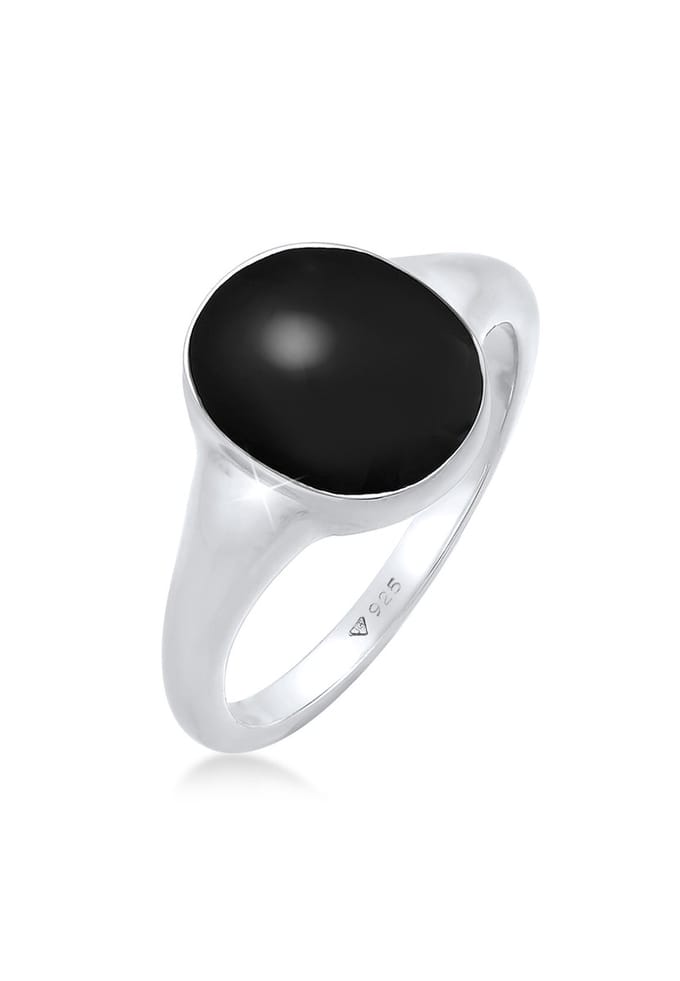 Elli - Ring - Dames zegelring Klassiek Oval met email in 925 Sterling Zilver Verguld - Dames