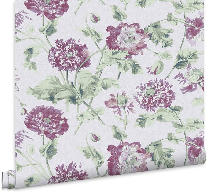 Laura Ashley Hepworth Behang - Bloemen - 10mx52cm - Paars