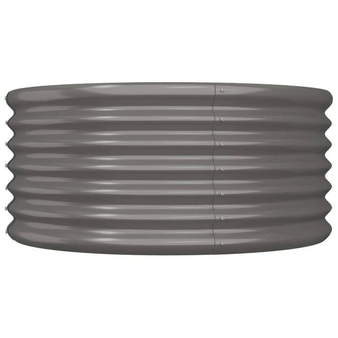 vidaXL - Plantenbak - 80x80x36 - cm - gegalvaniseerd - staal - grijs