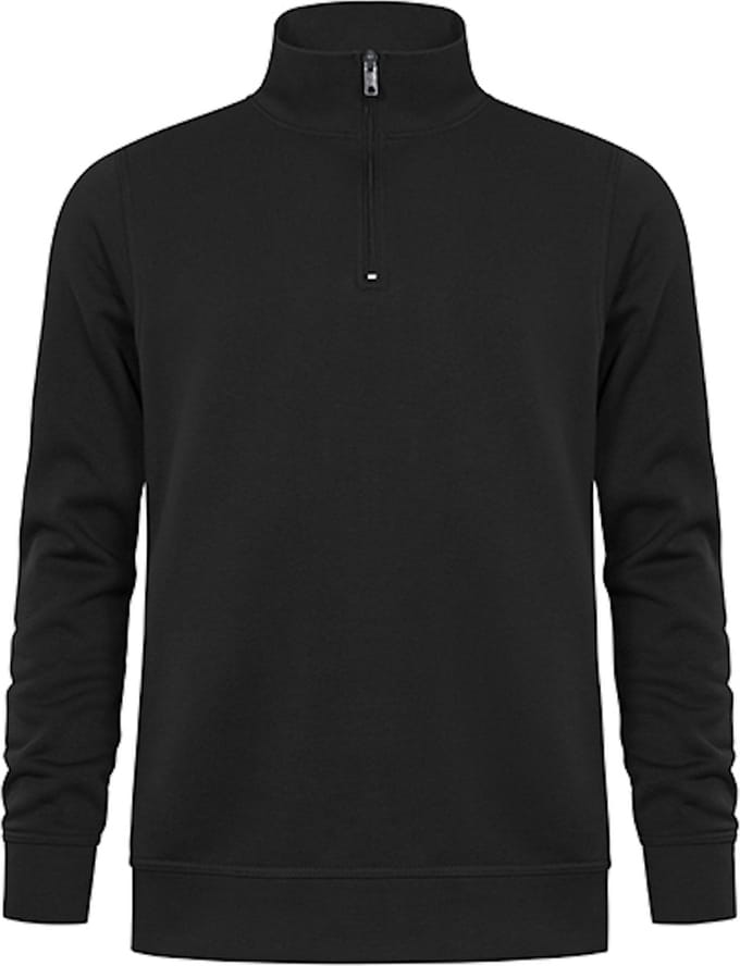 Unisex Troyer Trui met driekwartsrits Black - XS