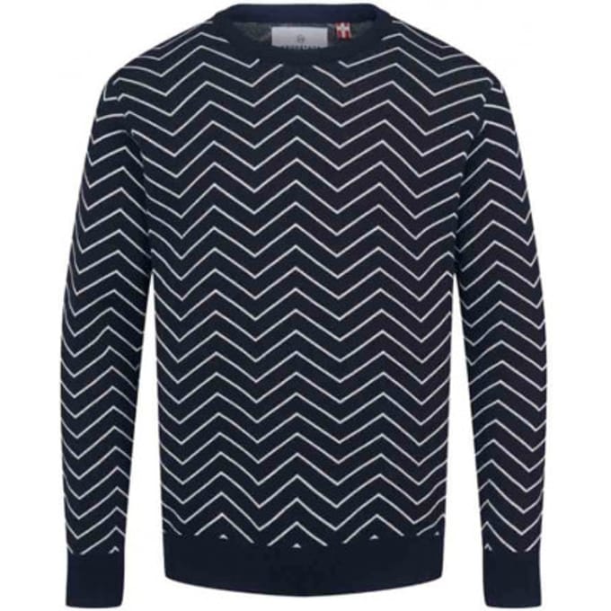 Kronstadt Ks3795 zig-zag cotten knit navy