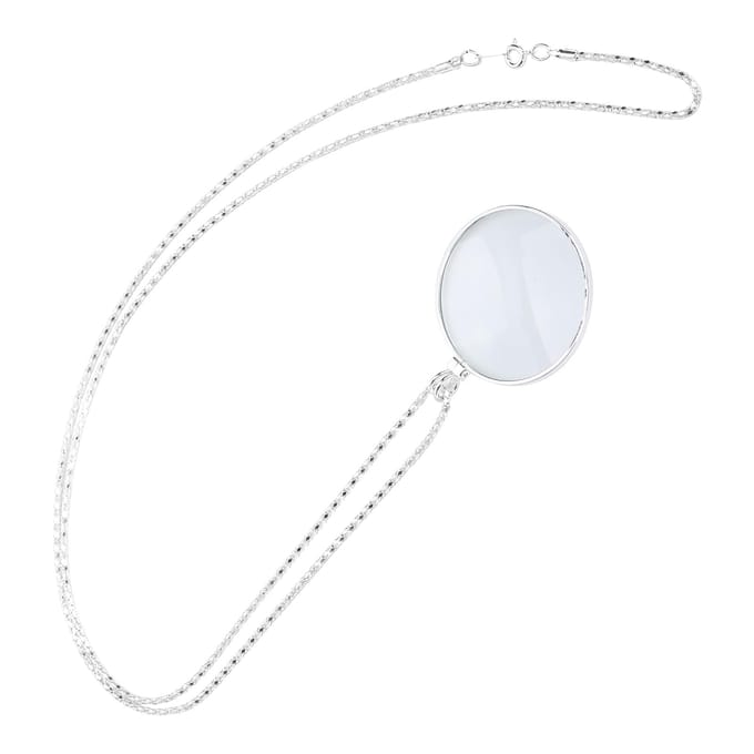 5X Legering Ketting Vergrootglas Draagbaar Lees Hanger Vergrootglas met KettingZilver zilver
