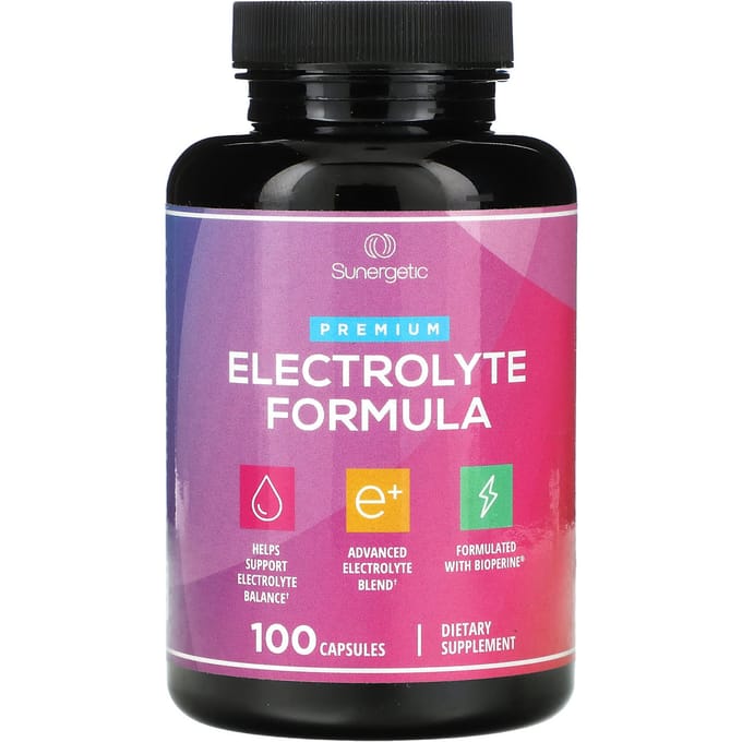 Sunergetic, premium elektrolytenformule, 100 capsules