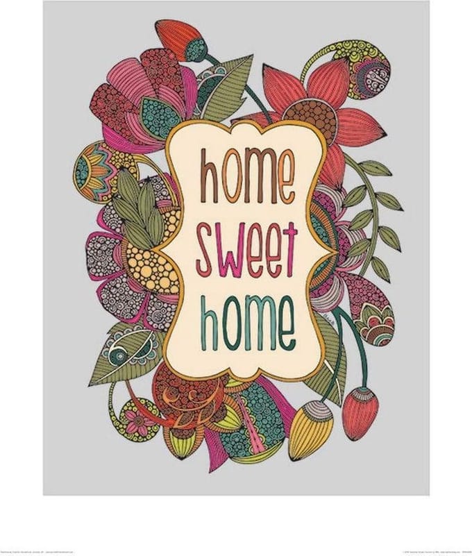 Kunstdruk Valentina Ramos - Home Sweet Home 40x50cm