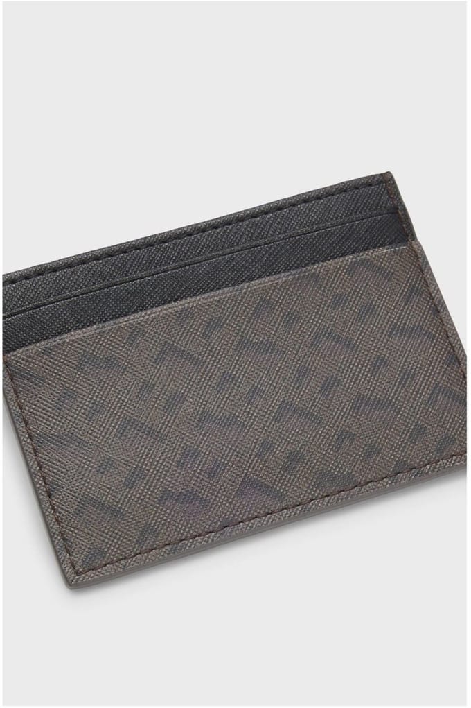 BOSS Leren kaarthouder Zair MN Card Case Dark Brown donkerbruin