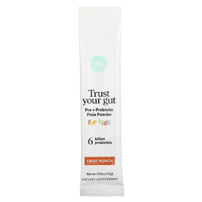 Ora, Trust Your Gut, Poudre Prébiotique + Probiotique Pixie, Enfants, Punch aux Fruits, 6 Milliards, 30 Sticks, 0,05 oz (1,5 g) Chaque