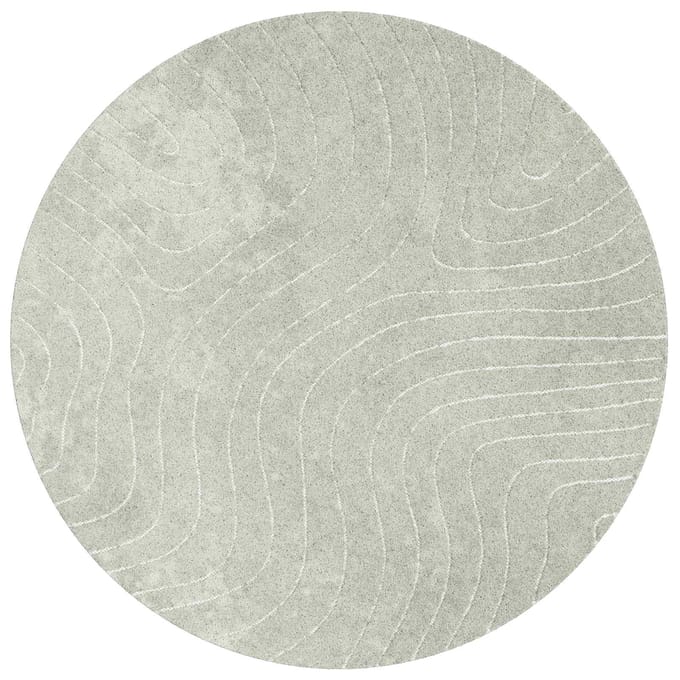 vidaXL - Binnen- - en - buitenkleed - PALMERAS - Groen - Ø - 120 - CM - Polyester