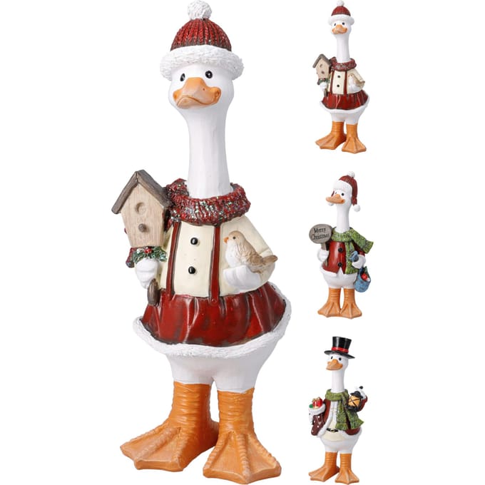 Staande gans 9x9x25cm assorti