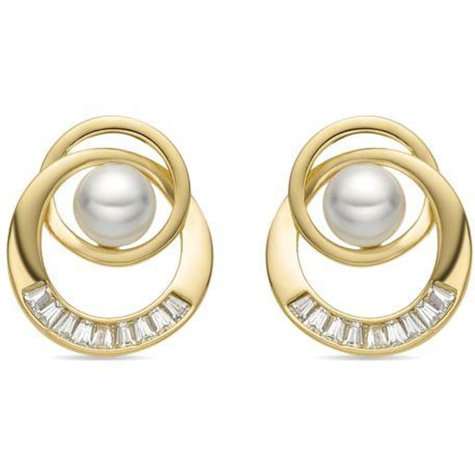 Luxenter Oorbellen met 18k goudfinish witte parel - Lebya