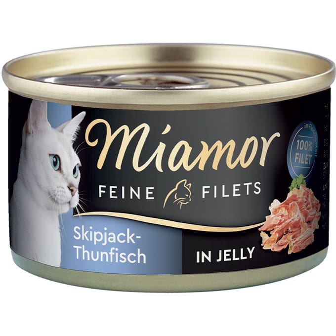 Miamor - Fijne filets blik 24x100g - Gestreepte tonijn in gelei