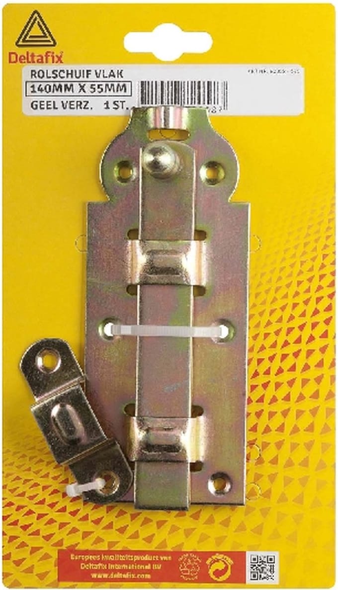 Deltafix rolschuif vlak geel verzinkt 140mm x 55mm 1 st.