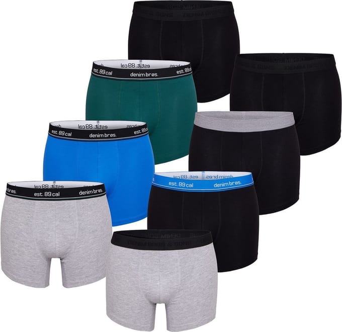 MG-1 Denim Brøs. Boxershorts Heren 8-Pack Multi Effen Kleuren #14 - Maat M