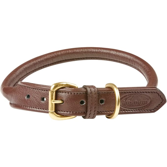 Opgerolde leren hondenhalsband Weatherbeeta
