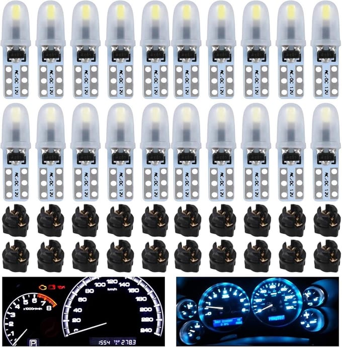 Set van 20 T5 LED Lampjes voor Dashboard en Indicatie - 12V Twist Lock
